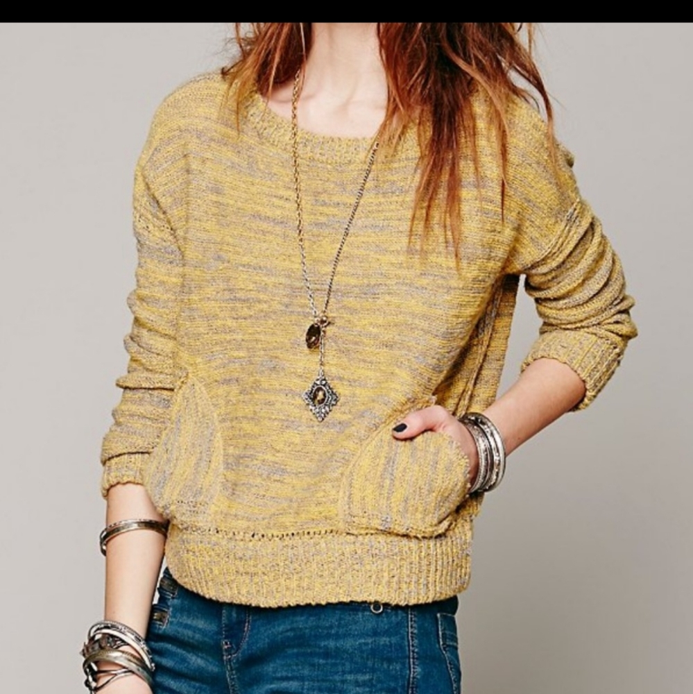Free People cropped side pocket sweater
